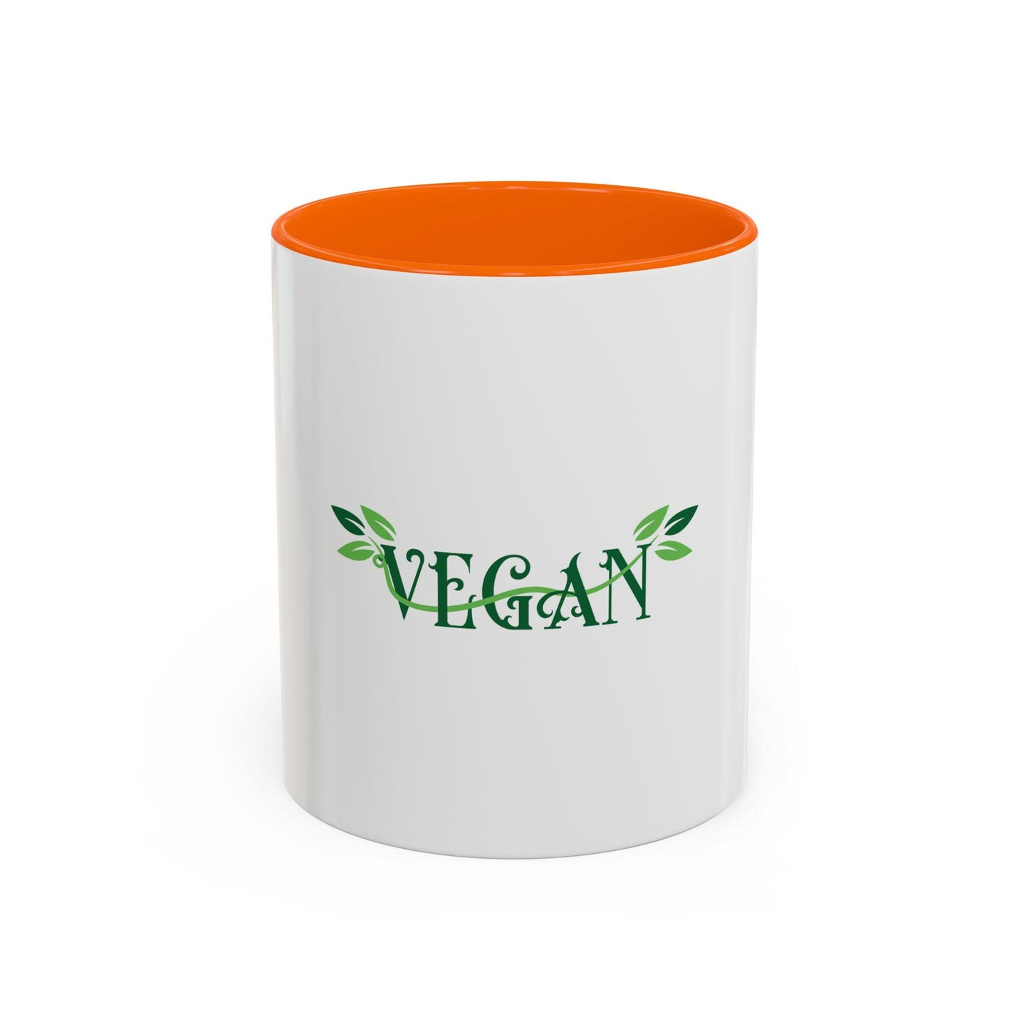 Vegan Leaf Script Mug | Accent Coffee Mug
