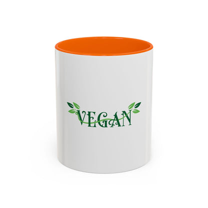 Vegan Leaf Script Mug | Accent Coffee Mug