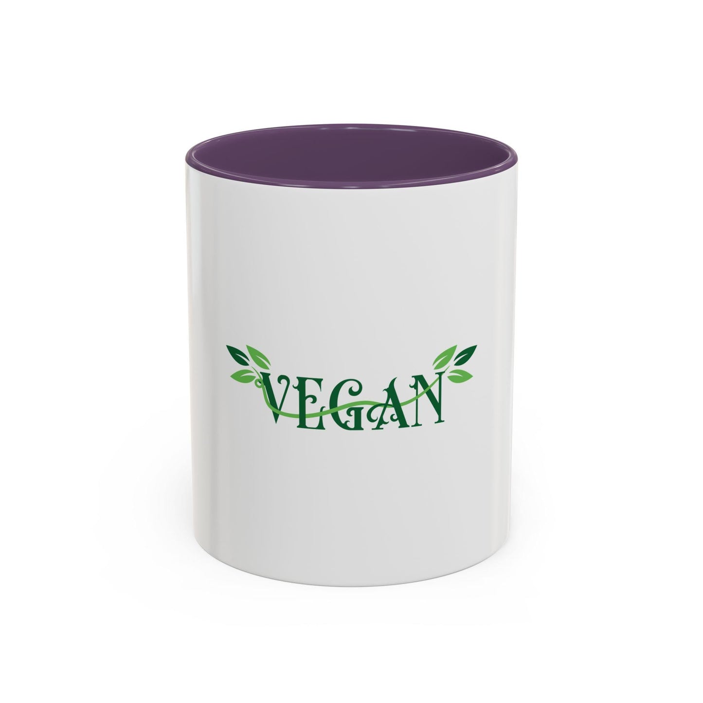 Vegan Leaf Script Mug | Accent Coffee Mug