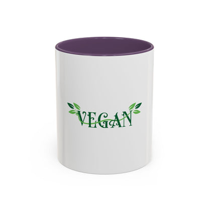Vegan Leaf Script Mug | Accent Coffee Mug