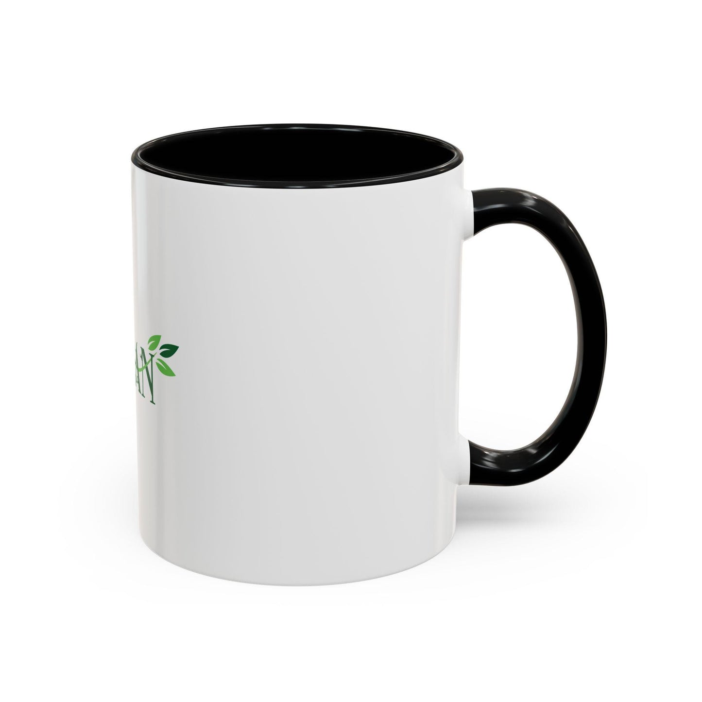 Vegan Leaf Script Mug | Accent Coffee Mug