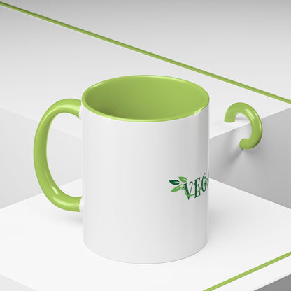 Vegan Leaf Script Mug | Accent Coffee Mug