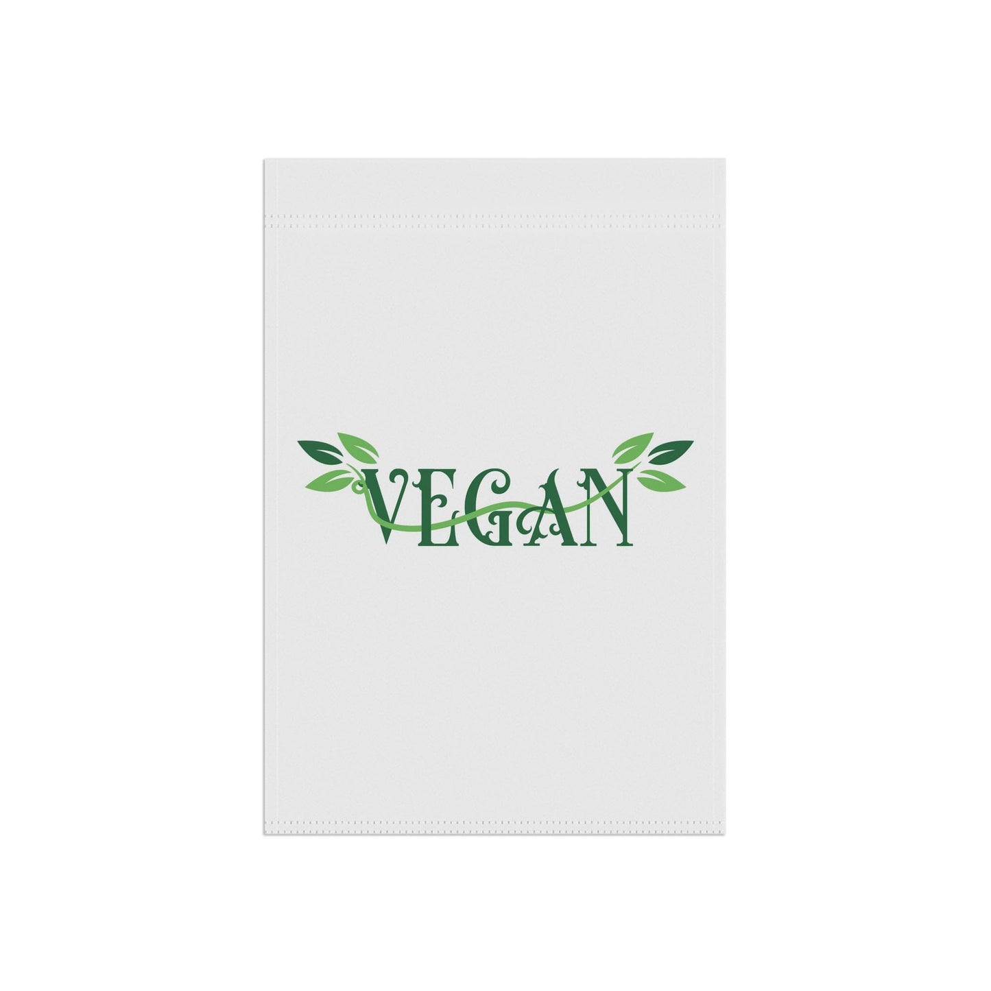 Vegan Leaf Typography Garden Banner | House Flag