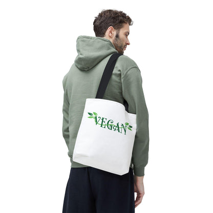 Vegan Leafy Tote Bag, Minimalist Plant-Based Market Bag