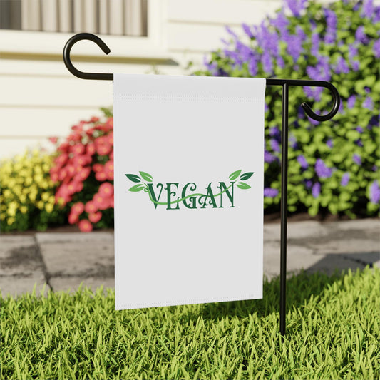 Vegan Leaf Typography Garden Banner | House Flag