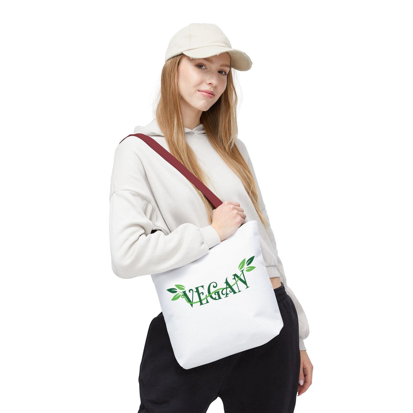 Vegan Leafy Tote Bag, Minimalist Plant-Based Market Bag