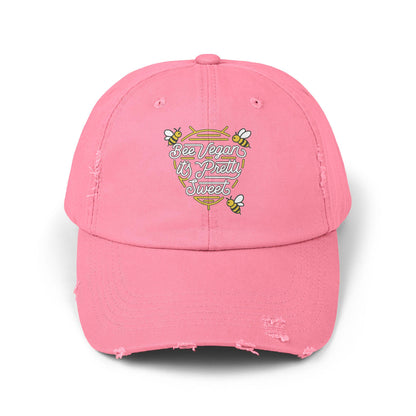Bee Vegan Is Pretty Sweet Cap | Embroidered Bee Design