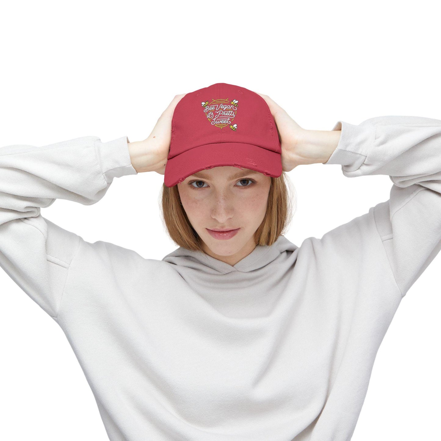Bee Vegan Is Pretty Sweet Cap | Embroidered Bee Design