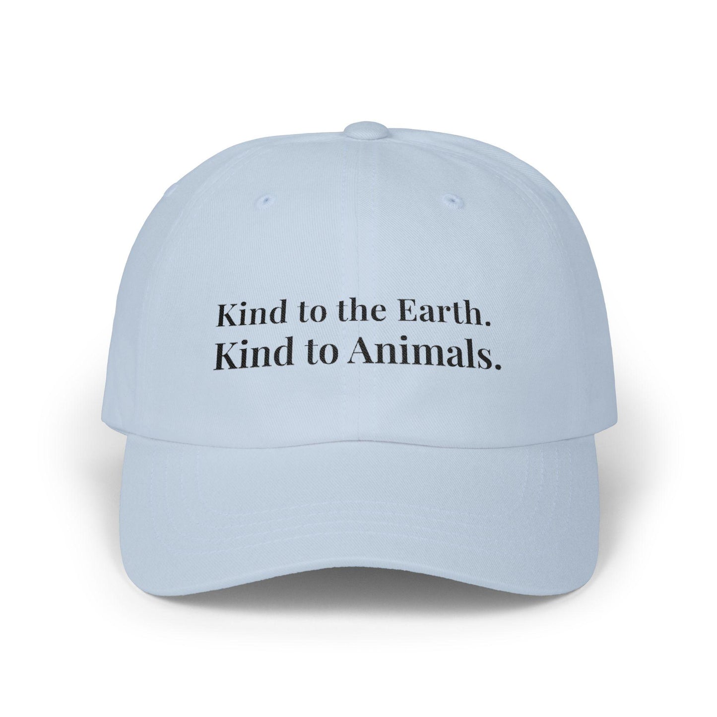 Kind to Earth Animals Cotton Cap, Minimal Vegan Message Hat