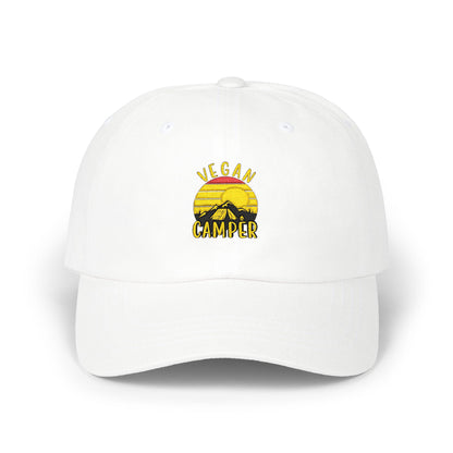 Vegan Camper Dad Hat, Retro Camping Cap, Embroidered Outdoors Adventure亚明