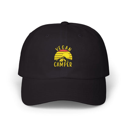 Vegan Camper Dad Hat, Retro Camping Cap, Embroidered Outdoors Adventure亚明