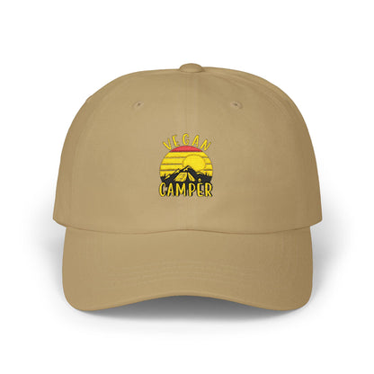 Vegan Camper Dad Hat, Retro Camping Cap, Embroidered Outdoors Adventure亚明