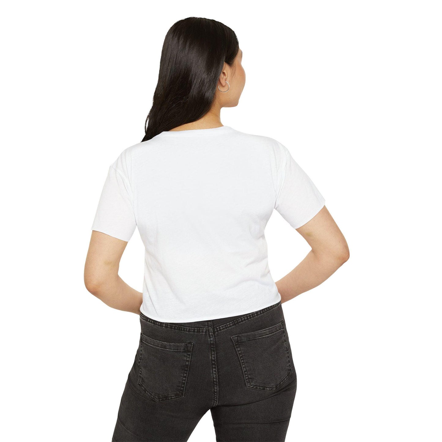 Vegan Leaf Script Crop Top | Minimalist Festival Tee