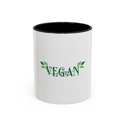 Vegan Leaf Script Mug | Accent Coffee Mug