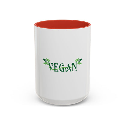 Vegan Leaf Script Mug | Accent Coffee Mug