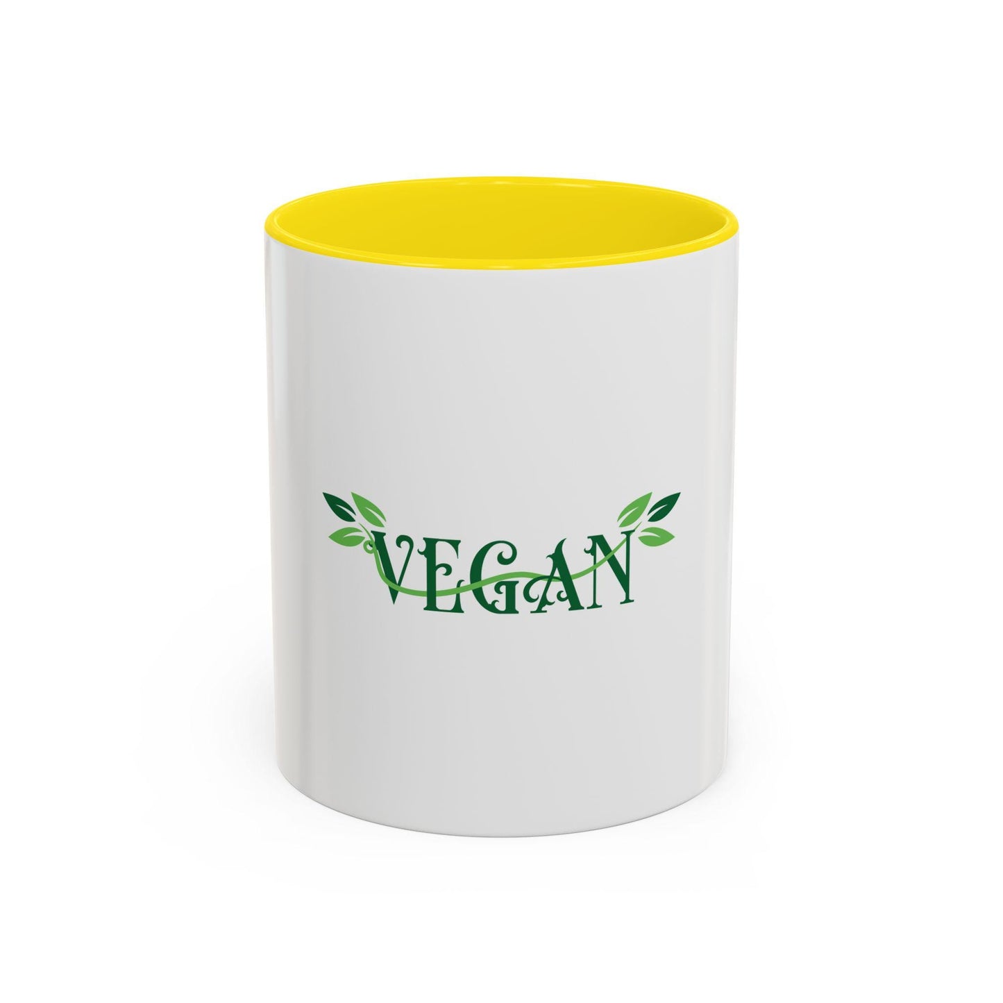 Vegan Leaf Script Mug | Accent Coffee Mug