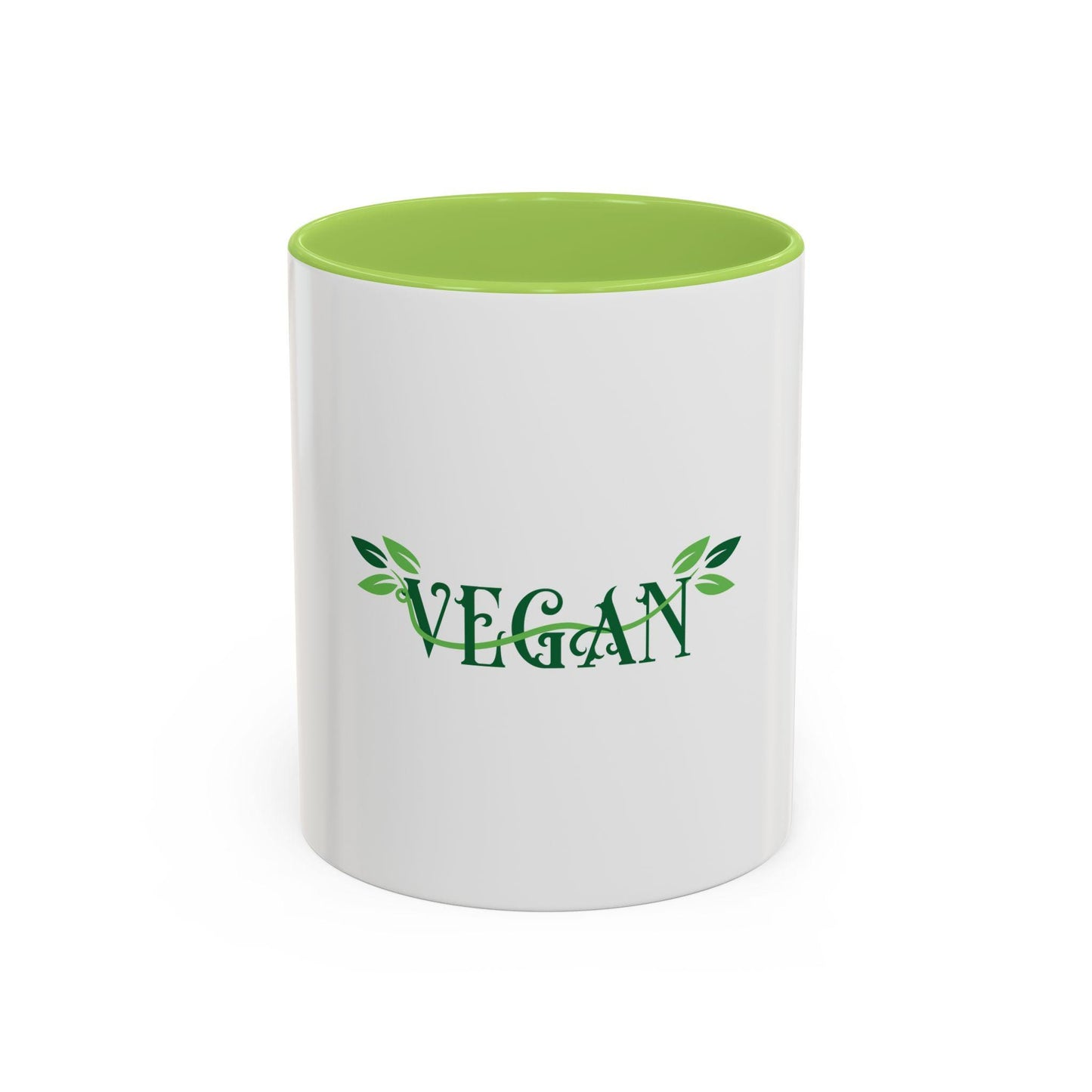 Vegan Leaf Script Mug | Accent Coffee Mug