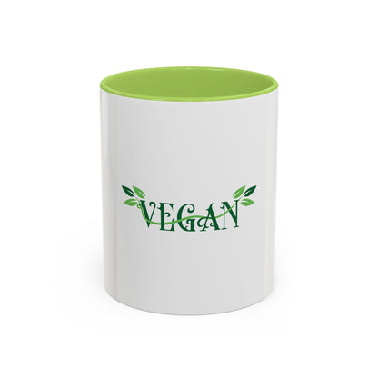 Vegan Leaf Script Mug | Accent Coffee Mug