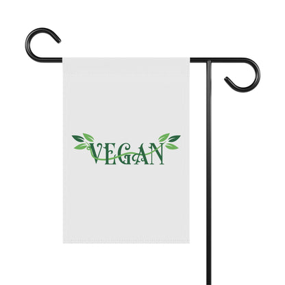 Vegan Leaf Typography Garden Banner | House Flag