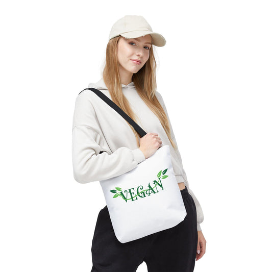 Vegan Leafy Tote Bag, Minimalist Plant-Based Market Bag