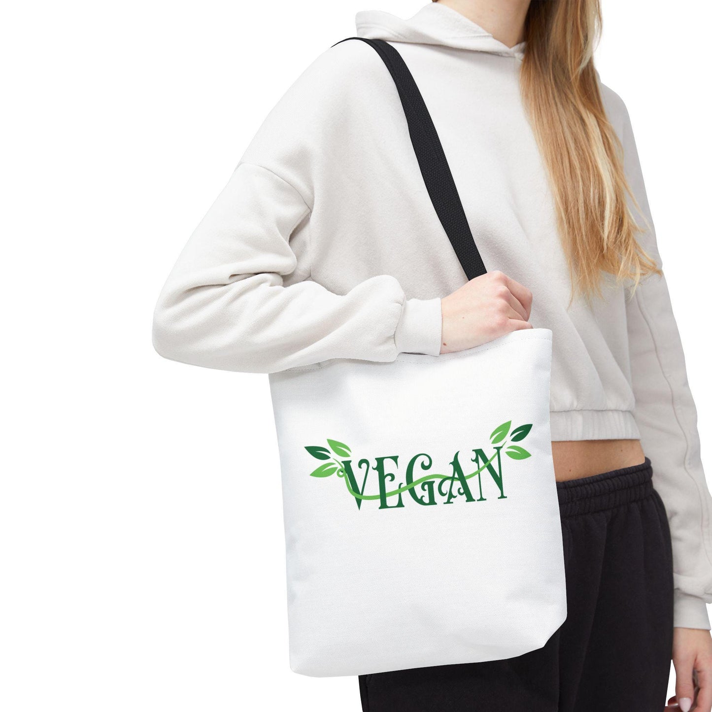 Vegan Leafy Tote Bag, Minimalist Plant-Based Market Bag