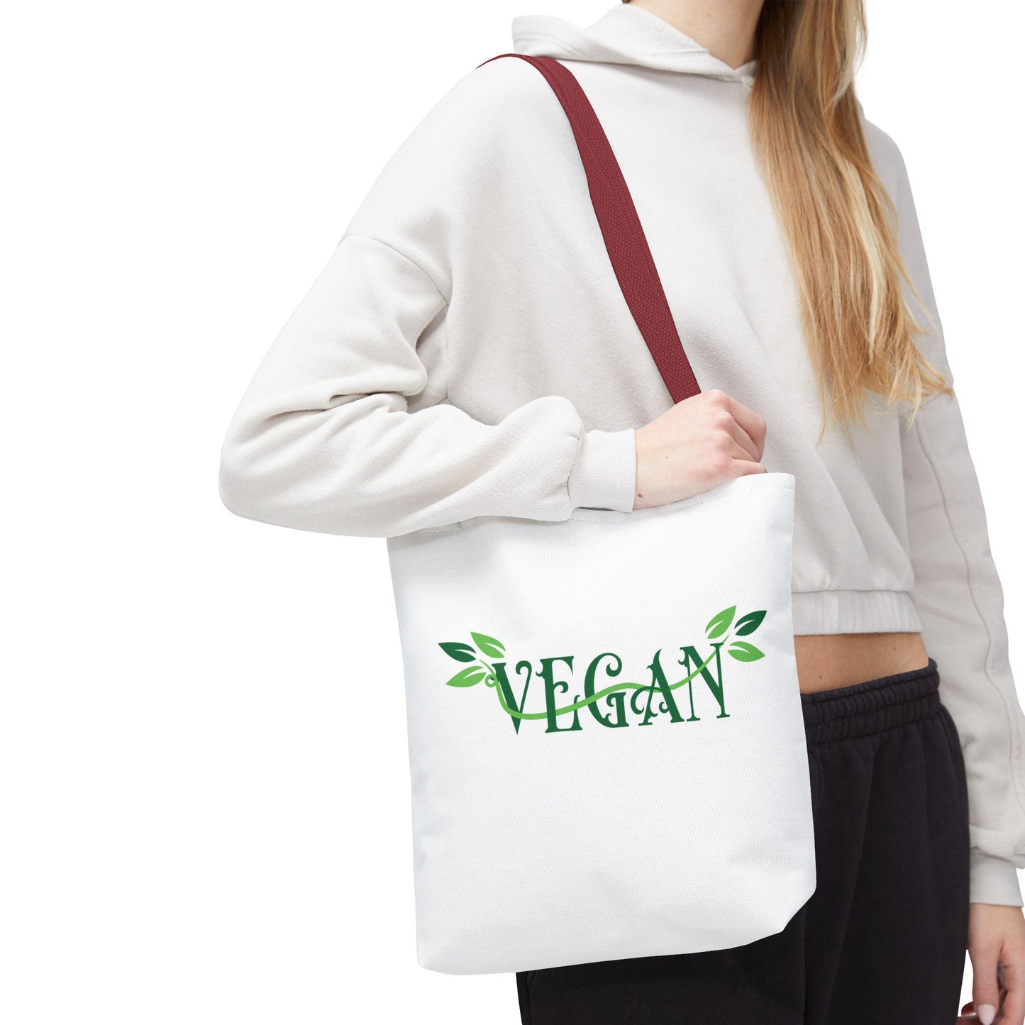 Vegan Leafy Tote Bag, Minimalist Plant-Based Market Bag