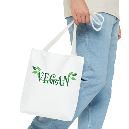 Vegan Leafy Tote Bag, Minimalist Plant-Based Market Bag