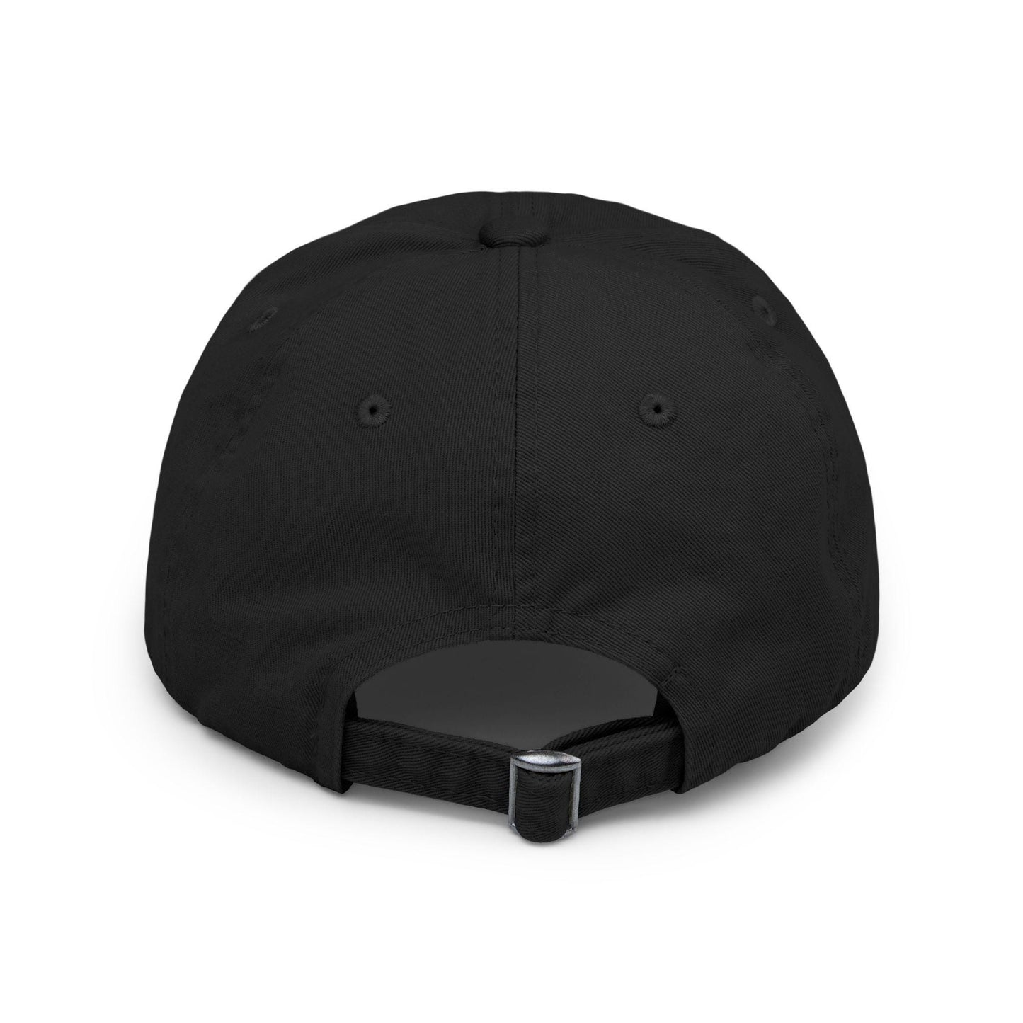 Vegan Camper Cap | Distressed Baseball Hat, Retro Sunset Mountain Design