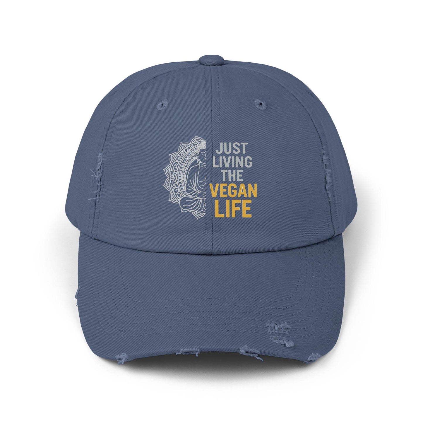 Distressed Vegan Life Baseball Cap | Cotton Twill Statement Hat