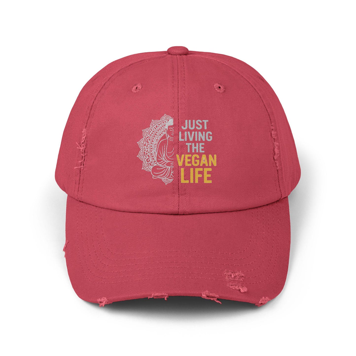 Distressed Vegan Life Baseball Cap | Cotton Twill Statement Hat