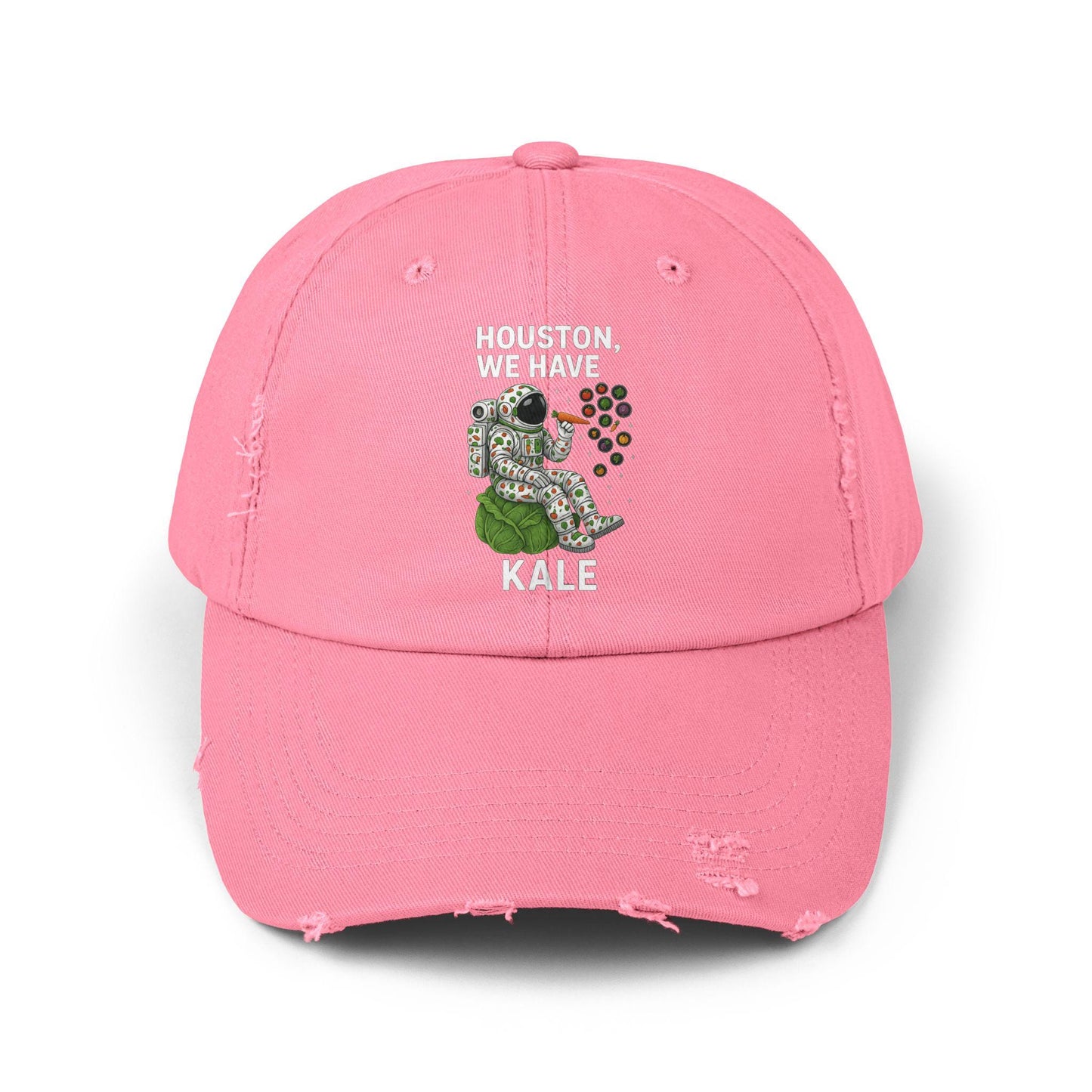 Houston We Have Kale Cap | Astronaut Eating Kale Distressed Hat