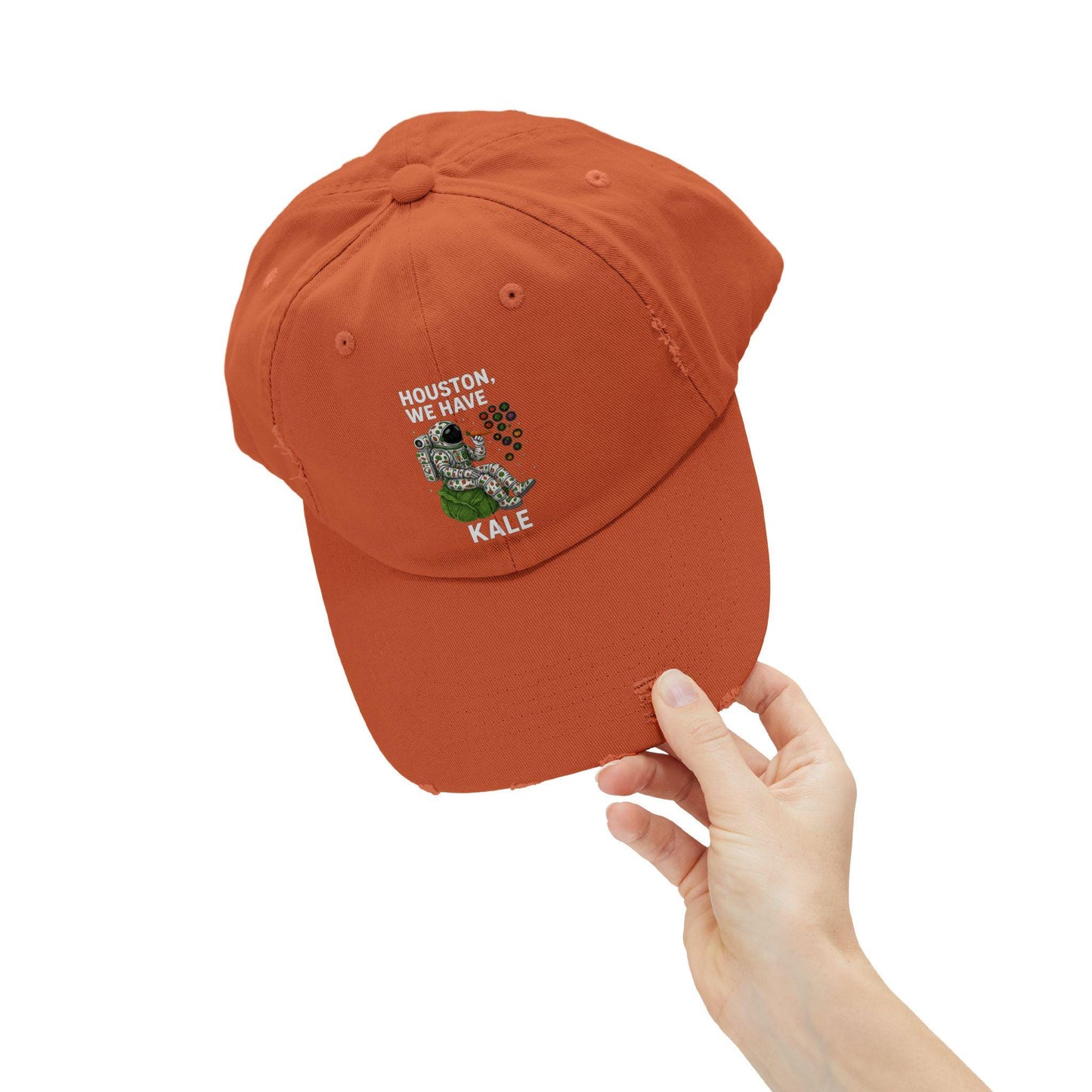 Houston We Have Kale Cap | Astronaut Eating Kale Distressed Hat