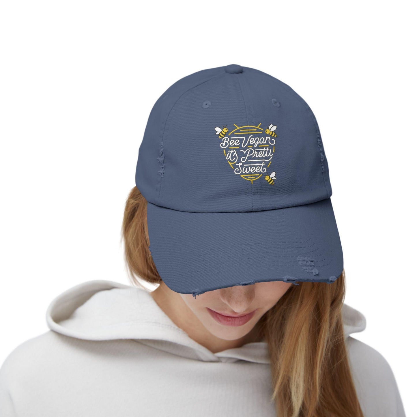 Bee Vegan Is Pretty Sweet Cap | Embroidered Bee Design