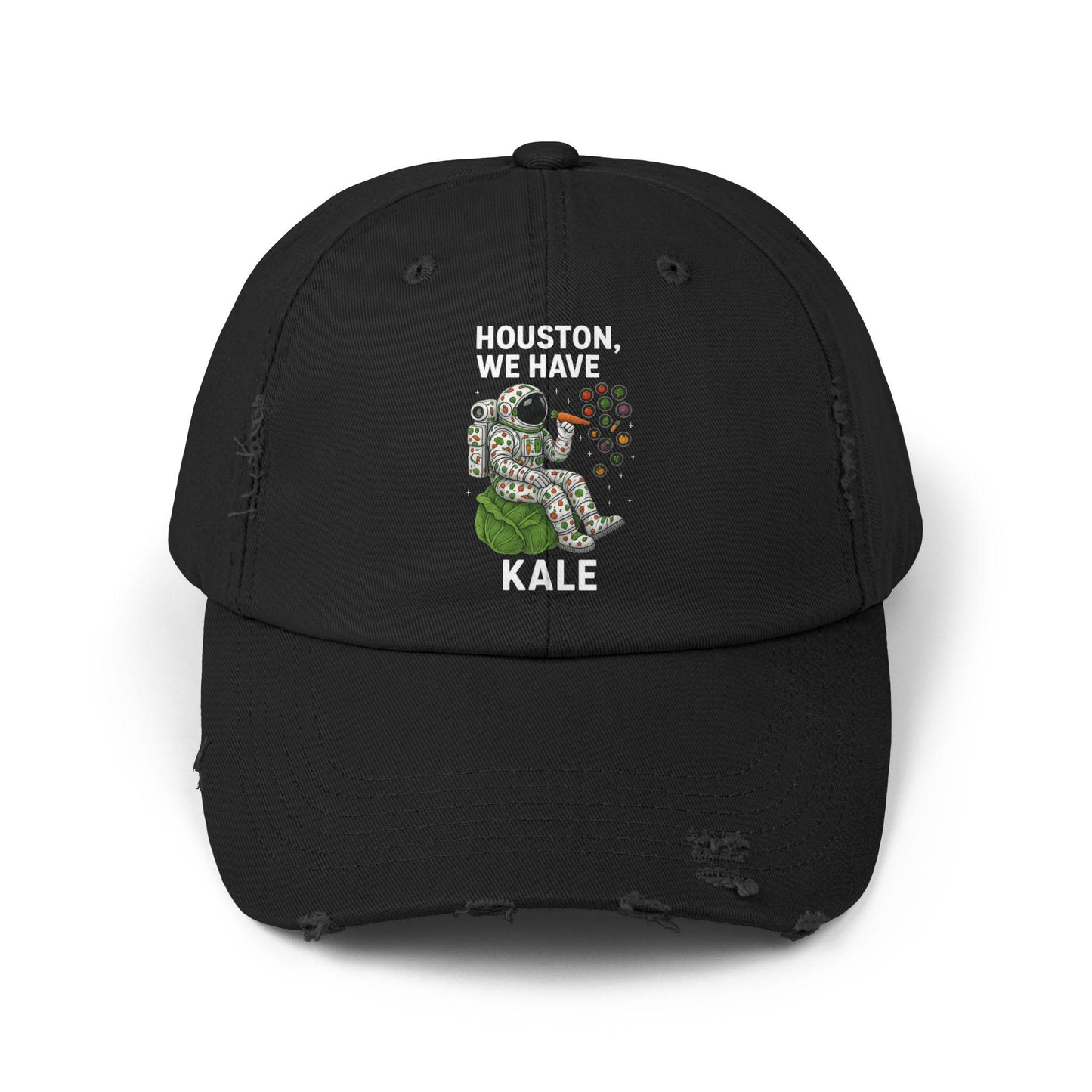 Houston We Have Kale Cap | Astronaut Eating Kale Distressed Hat